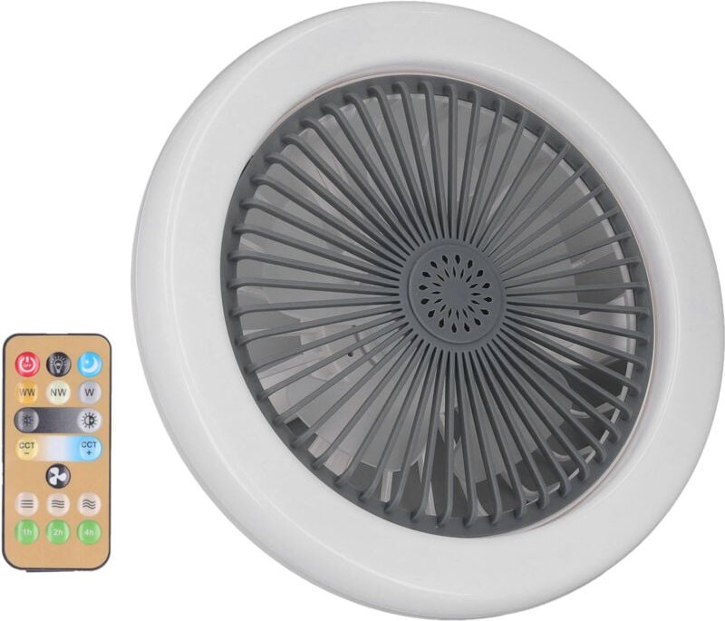 Ej.life - Deckenventilator mit Licht, 30W E27 LED-Ventilatorlampe Dimmbares Timing mit Fernbedienung, Leiser Deckenventi...