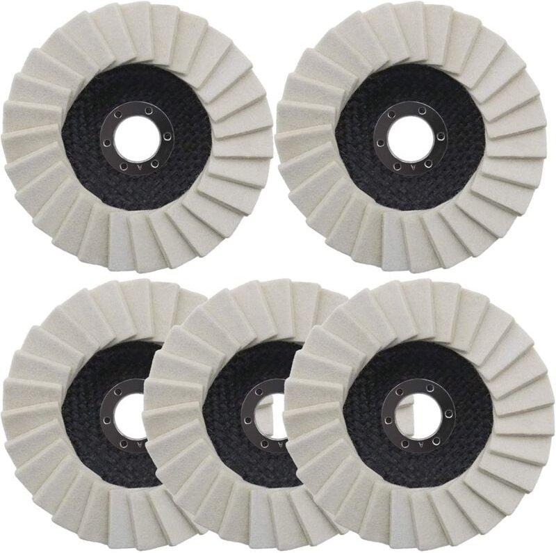 Stück 125 mm Wollfilz-Polierscheibe, Fächerscheibe, für Edelstahl, Glas, Metalle, Aluminium, Winkelschleifer