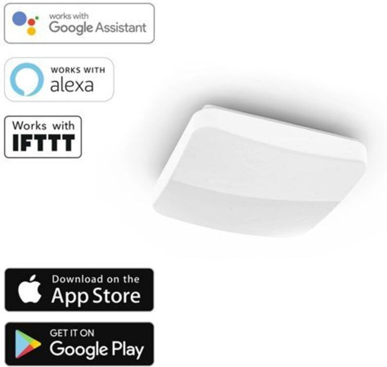 WiFi led Deckenleuchte 18W/100W dimmbar Quadard 27cm