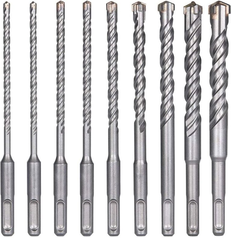 Thumbnail - Betonbohrer, 9 Stück (5 mm 16 x 160 mm), Fliesenbohrer, elektrischer SDS-Plus-Hammerbohrer für Locher, Kreuzbohrer für B...