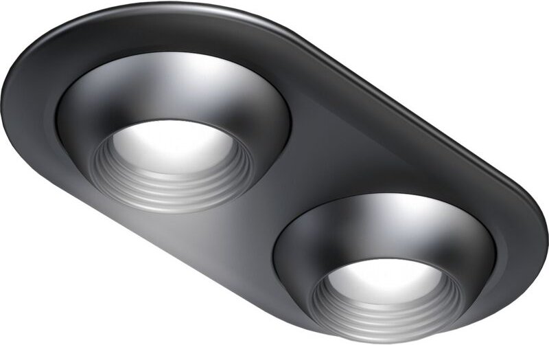 Ital Pek led Einbauleuchte 48x25mm Focus2 Round - Led Spots speziell für Regale und Vitrine, schwarz