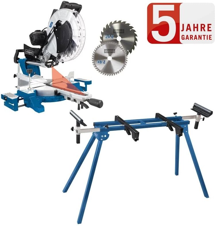 Scheppach - Kapp und Gehrungssäge HM140L Zugsäge Säge 2.Sägeblatt Set mit UMF1550