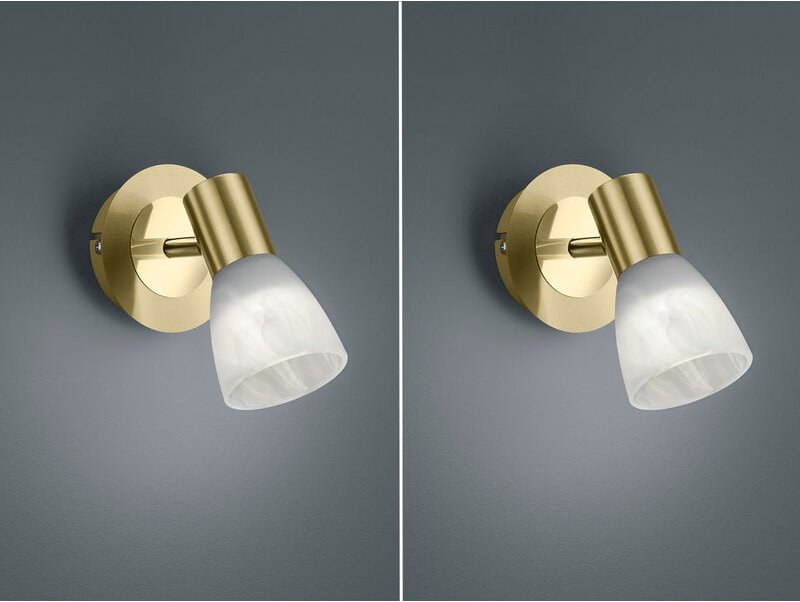 Thumbnail - 2er Set led Wandstrahler Messing mit Glas Lampenschirm, Breite 10cm