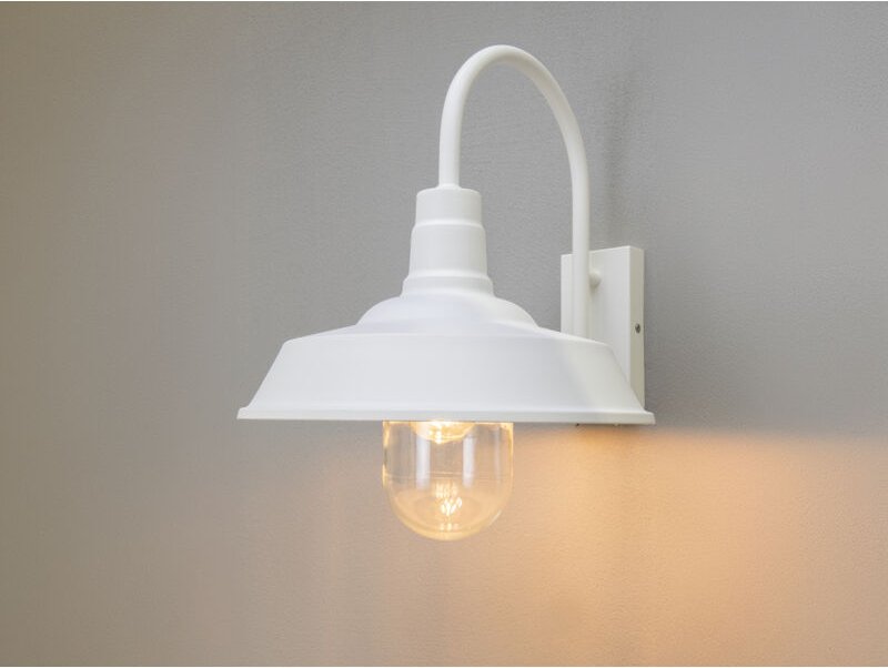 Konstsmide - Retro Außenwandleuchte trapani Höhe 42,5cm aus Stahl Weiß und Klarglas