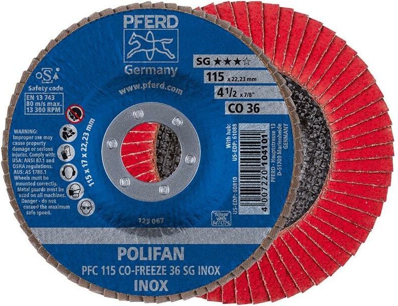 Fächerschleifscheibe cofreeze gewölbt 115mm K36 Pferd
