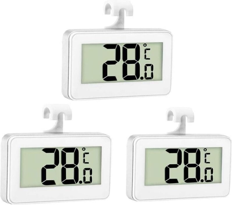 3X Kühlschrankthermometer, digitales Gefrierschrankthermometer, Kühlschrankthermometer, Raumthermometer, wasserdicht, Ge...