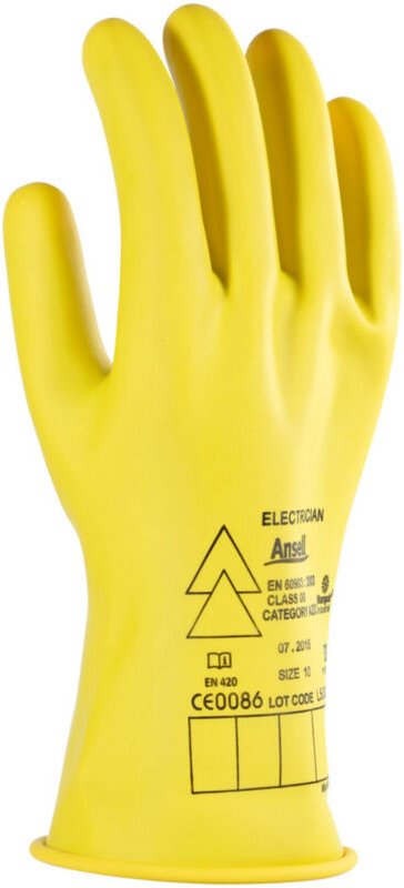 Ansell Elektriker Handschuh-Paar E013Y, 500 V AC, Handschuhgröße: 11