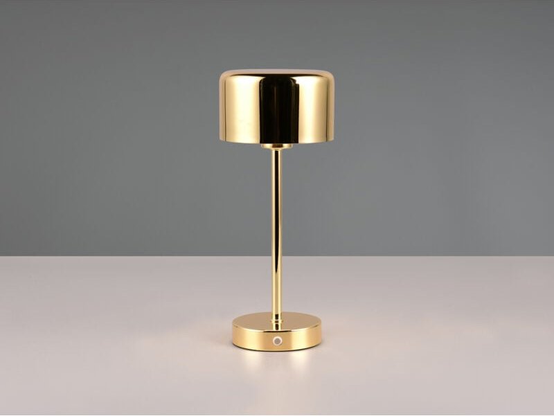 Reality Leuchten - Akku Tischleuchte jeff per usb aufladbar, Sensordimmer, Messing poliert, h: 30cm
