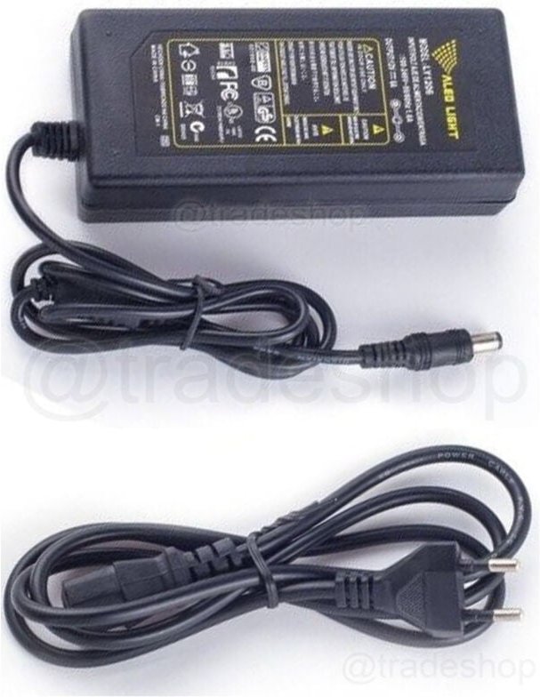 Trade Shop - NETZTEILTRANSFORMATOR 12V 5A FÜR LED-STREIFEN KAMERAS DVR STABILISIERT -