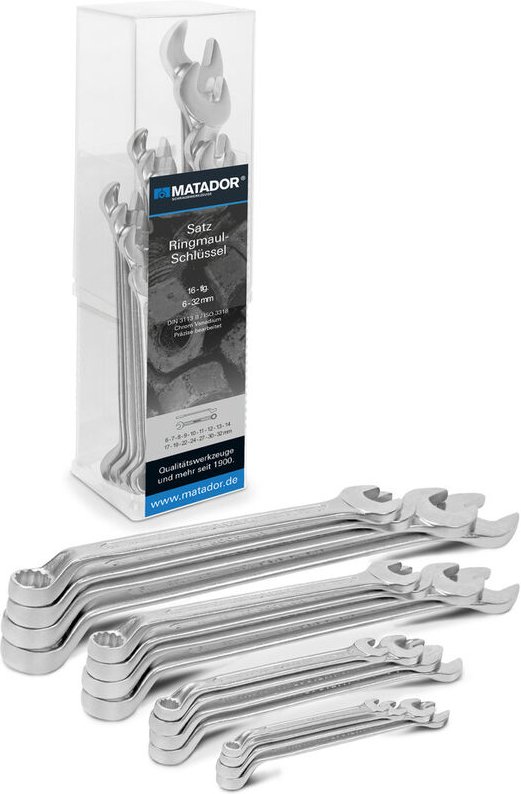 Schraubwerkzeuge 01909160 Ring-Maulschlüssel-Satz 16teilig Schlüsselweite (Metrisch) 6 - 32 - Matador