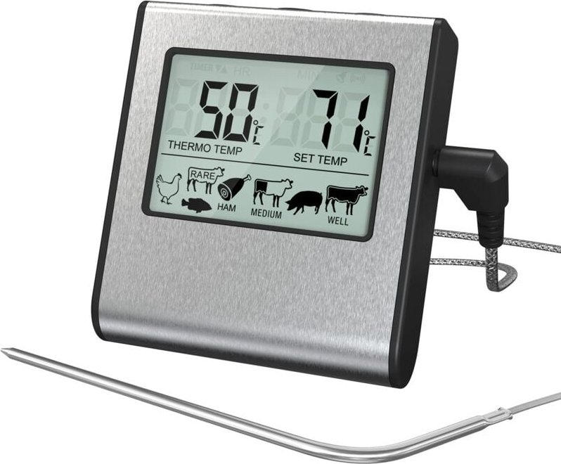 Thermomètre de Cuisson pour Viande Numérique avec Large Écran lcd pour Fumoir Four Cuisine Friandises Barbecue Grill The...