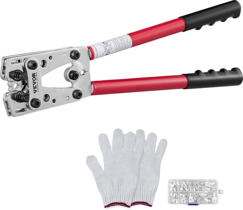 Mophorn - vevor Crimpzange Kabelschuhzange 6-50 mm², Batteriekabel-Crimpzange 10–1/0 awg für Batterieklemmen-Crimper, Cr...