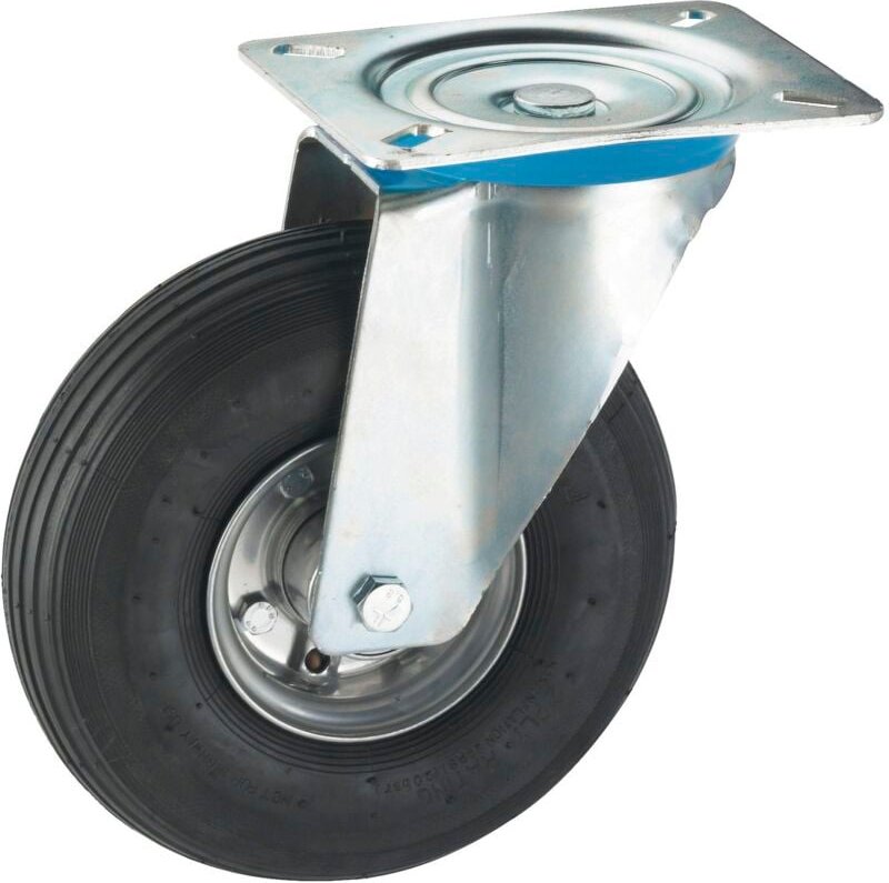 Lenkrolle Luftreifen-Rad ø 200 mm Transportrolle Tragkraft 75 kg Stahlblech