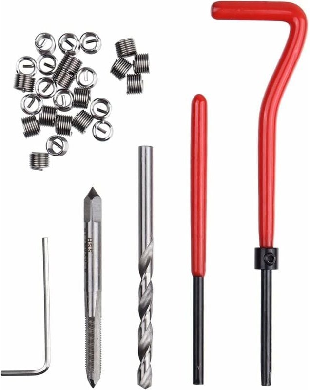 30-teiliges M5-Gewindereparaturset M5 x 0,8 mm Helicoil-Einsatzwerkzeug Gewindewiederherstellungsset - Ulisem