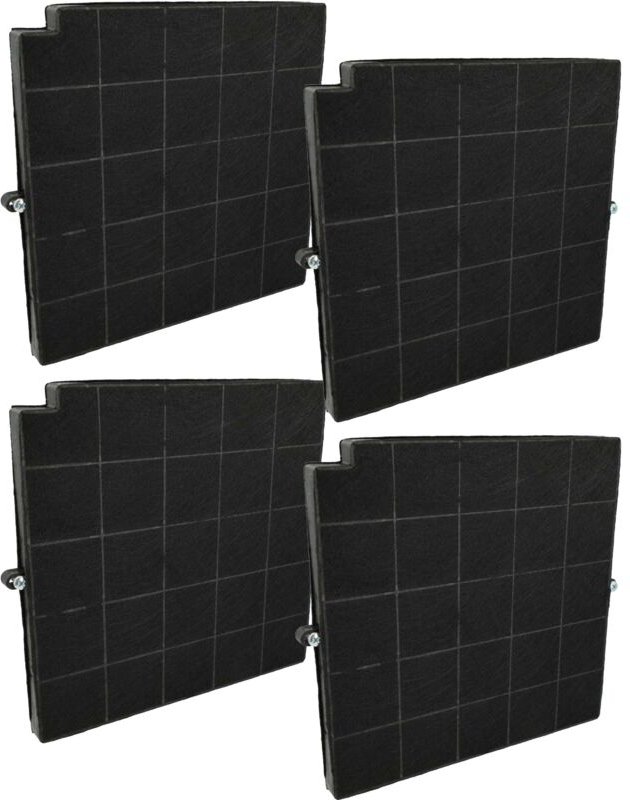 4x Aktivkohlefilter kompatibel mit Arthur Martin hbox M3139, hflx, HIBOX90EK1, HIBOX90EK12 Dunstabzugshaube - 26,5 x 25,...