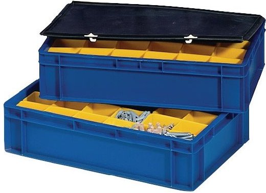 Deckel L300xB200mm schwarz pp passend für Transportstapelkasten