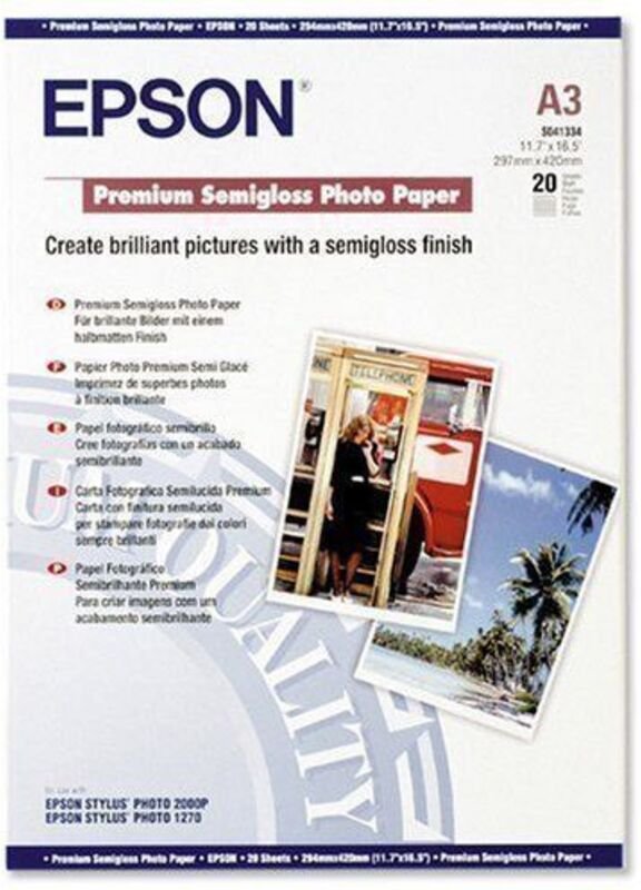 Epson Premium Semigloss Photo A 3, 20 Blatt, 251 g S 041334