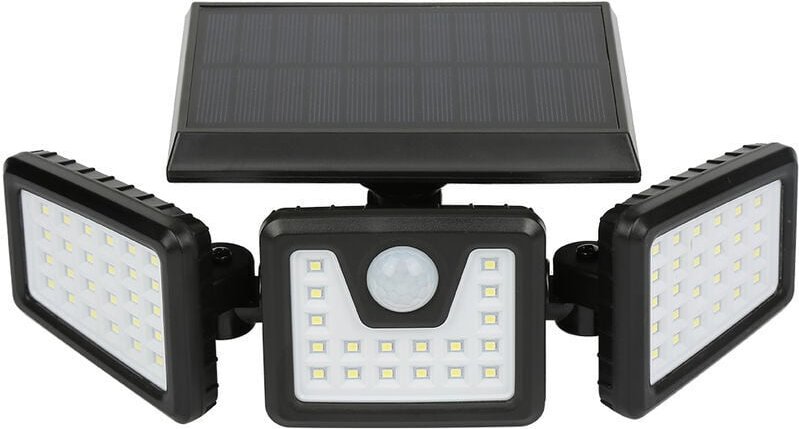 Solar Wandstrahler Außen Solarlampe mit 3 Köpfen 70 LED Bewegungsmelder