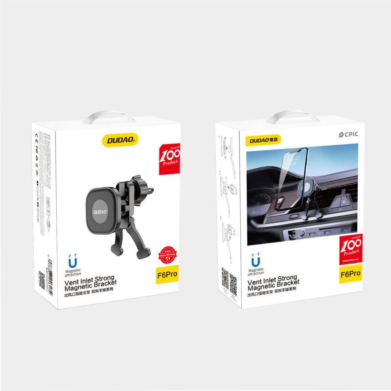 F6Pro Magnetische Autohalterung für Lüftungsschlitze, Schwarz