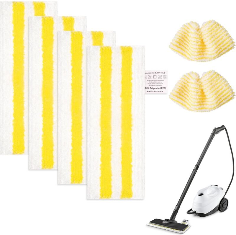 6er-Set Mikrofasertücher für Dampfreiniger Kärcher EasyFix SC1-SC5 (4 Bodendüsen + 2 Handdüsen)