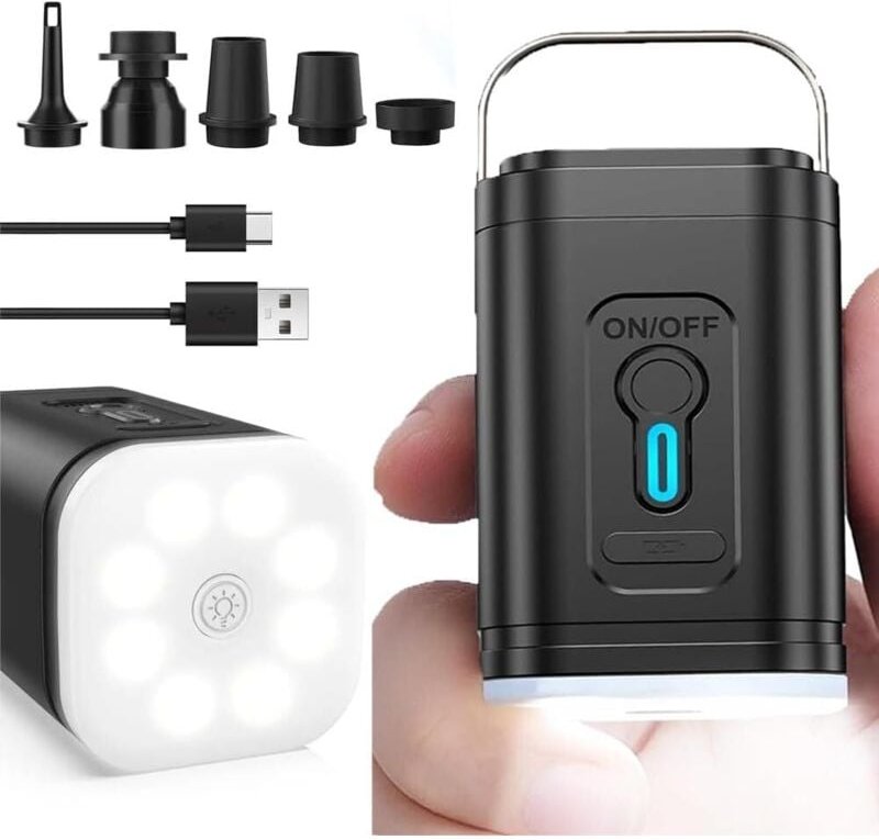 Elektrische Luftpumpe, Tragbare Batteriepumpenverlängerung Mini-Multifunktionsluftpumpe mit 5 Luftdüsen für Aufblasbare ...