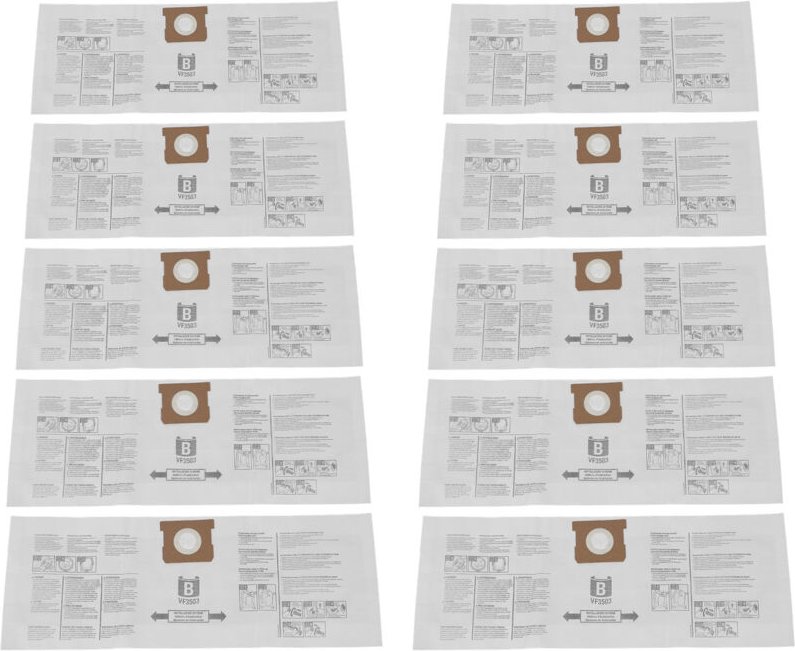 Hocheffizienter Staubbeutel für Ridgid VF3503 Staubsauger – 10 Papierbeutel, kompatibel mit WD5000/WD5500/VAC5000/WD0670...