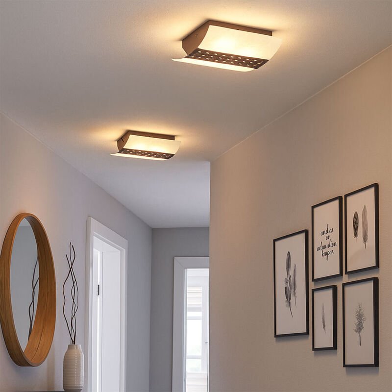 2er Set Design Decken Lampen Wohn Zimmer Beleuchtung Glas Strahler Leuchten braun 332334316