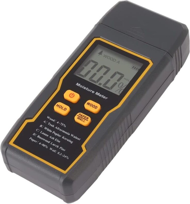 Holzfeuchtemessgerät (LCD-Anzeige) – Digitales Feuchtigkeitsmessgerät, für Holzbetongebäude – Wandmontierter Feuchtigkei...