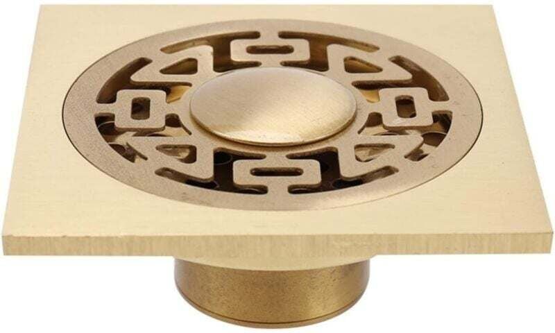 Square Bodenablauf, 4 Zoll Kupfer Quadratischer Bodenablauf Waschmaschinenablauf Badewannen-Duschablauf - Ulisem