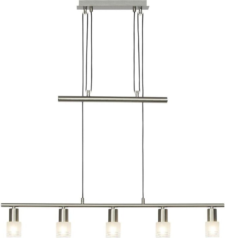 Lampe Lea led Pendelleuchte 5flg eisen/chrom 5x LED-D45, E14, 4W LED-Tropfenlampe inklusive, (450lm, 2700K) Höhenverstel...