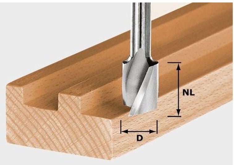 Spiralnutfräser hs Schaft 8 mm hs Spi S8 D6/16 - Festool