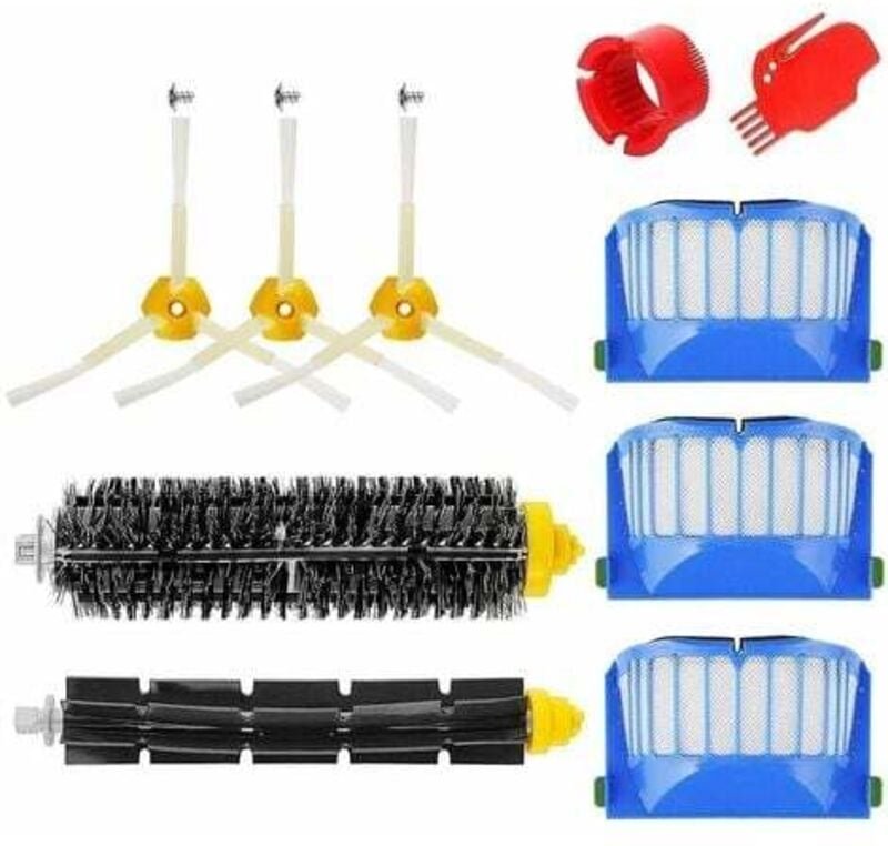 Bürstenset für Roomba 600 Serie – 10-teiliges Zubehörset (Seitenbürsten, Filter, Endbürste usw.) für Roboterstaubsauger....