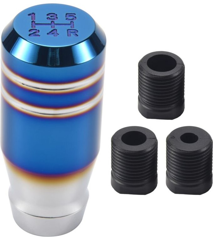 Tlily - 3 Zoll Bride Burnt Blue Universal Auto 5 Geschwindigkeit Schalthebel Manueller Schaltknauf