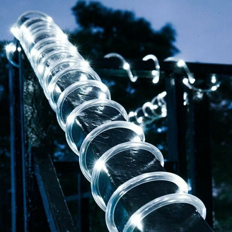 12 m Solar-Lichterkette, 100 LED-Lichterkette, wasserdicht, für den Außenbereich, Röhrenseil, Lichterkette für Weihnacht...