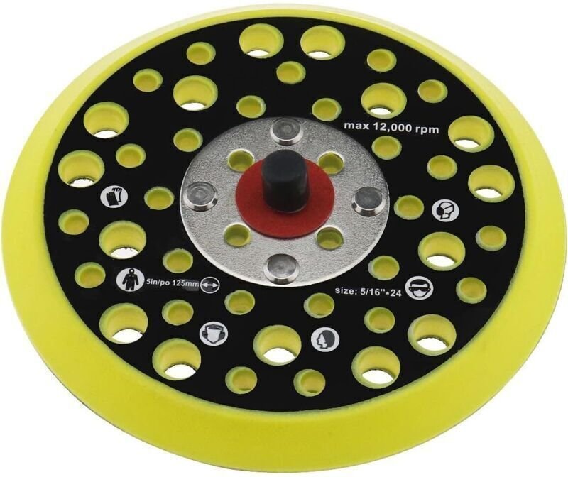 Vassoio portaoggetti da 125 mm e 5 pollici compatibile con Mirka Ceros/Deros, 44 fori, attacco per filo levigatrice 5/16...