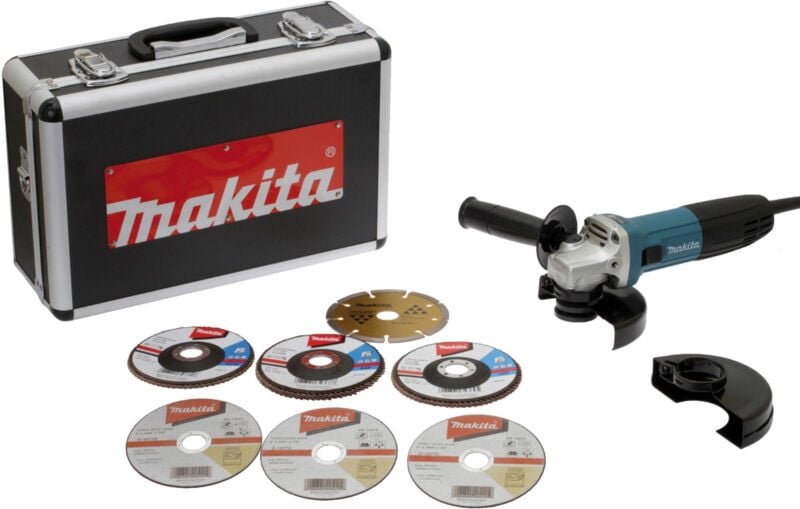 125 mm 720W Schleifmaschine + 7 Scheiben, Koffer - GA5030RSP6 - Makita