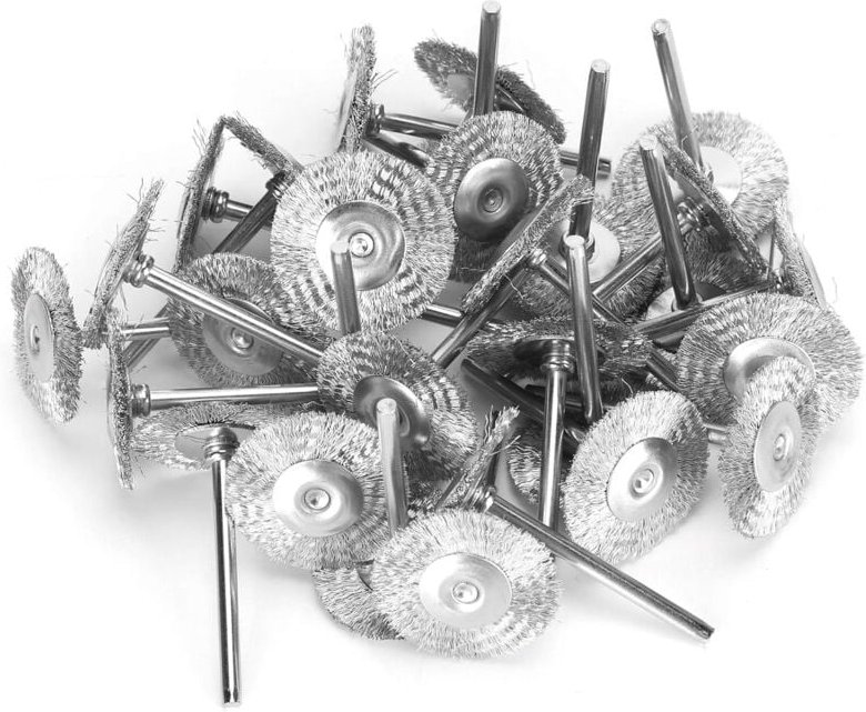 Sjlerst - 30 teiliges Drahtbrstenset, Messing Stahldrahtbrsten Polierrder Komplettes Kit fr Dremel Rotationswerkzeuge(Ed...