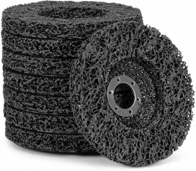 Cyslmuk - 115 mm 5-teiliges Set (schwarz) für Winkelschleifer ø 115 mm, Reinigungsscheibe, schwarze Diamant-Schleifschei...