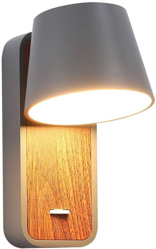 Schwenkbare LED-Wandleuchte "Koppen" aus Holz für das