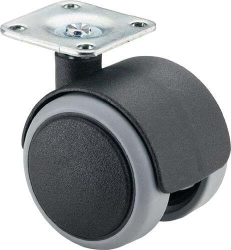 Bs Rollen - Kunststoffdoppelrolle Rad-Ø 40 mm Tragfähigkeit 30 kg mit Anschraubplatte Polyamid