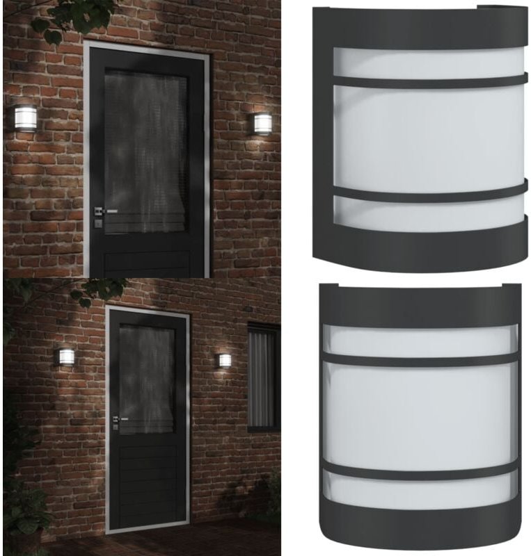 Thumbnail - Außenwandleuchte Schwarz Edelstahl - Outdoor Wandleuchte - Gartenleuchte - Edelstahl Lampe - led Wandleuchte - Gartenbel...