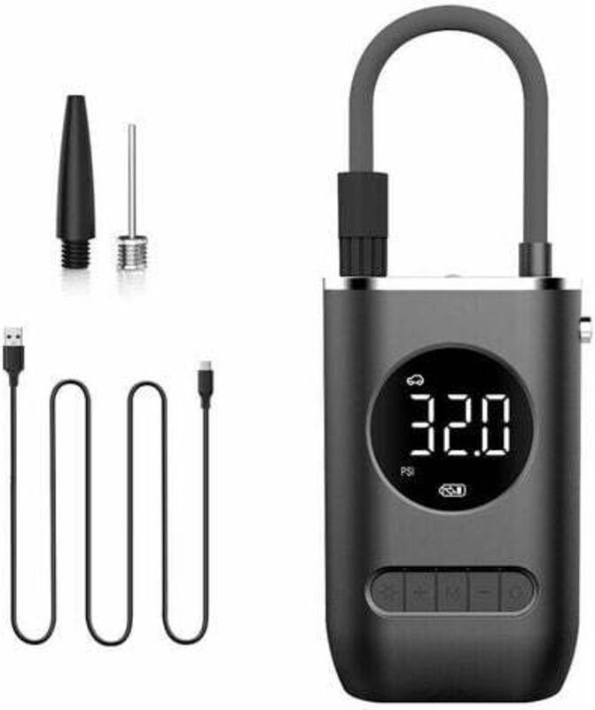 Tigrezy - Tragbarer Luftkompressor, 150 psi Mini-Elektro-Fahrradpumpe mit Digitalanzeige und LED-Licht, 4000-mAh-Akku, k...