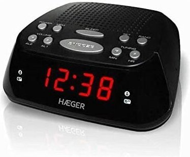 Snooze - Digitaler Radiowecker - Snoozer/Schlaffunktion, Doppelwecker, 20 Senderspeicher (10 fm / 10 Am), rotes LED-Disp...
