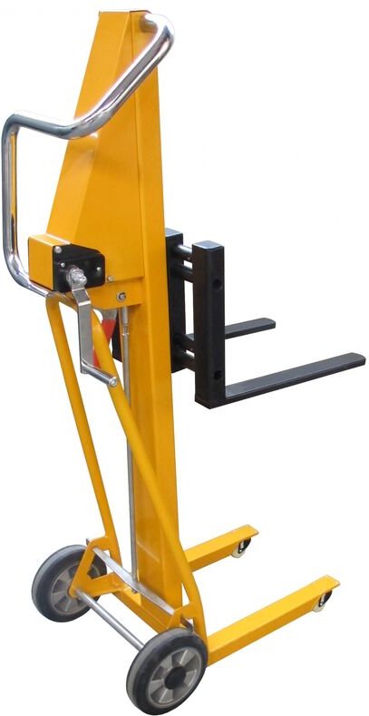 qteck Manuelle Minilifter Single 415mm Gabellänge 50-1070mm Hubhöhe mit 120kg Hubkraft