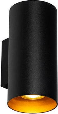Design Wandleuchte Schwarz mit Gold GU10 50mm - Sab