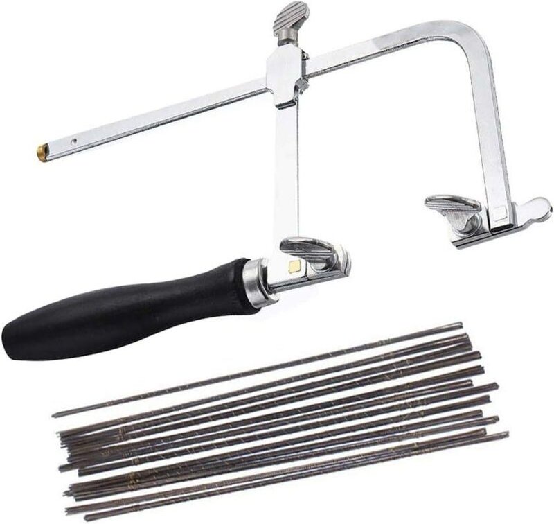 2-teiliger verstellbarer Sägerahmen für Juweliere mit 24 verschiedenen Sägeblättern für die Schmuckherstellung und Holzb...