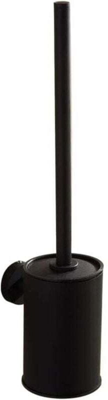 Porte-balai mural shining house, en acier inoxydable 304 noir. Dimensions : 38 x 9 x 13 cm.