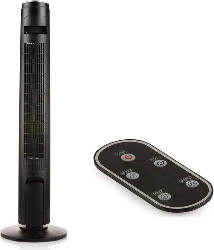 Säulenventilator mit Timer + Fernbedienung, 3 Stufen, schwenkbar, 45 Watt