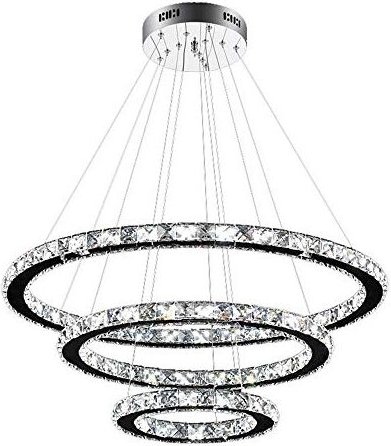 96W led Kronleuchter Kreative Hängelampe Deckenleuchte Pendelleuchte für Wohnzimmer Flur Schlafzimmer Drei Ringe (φ: 30c...