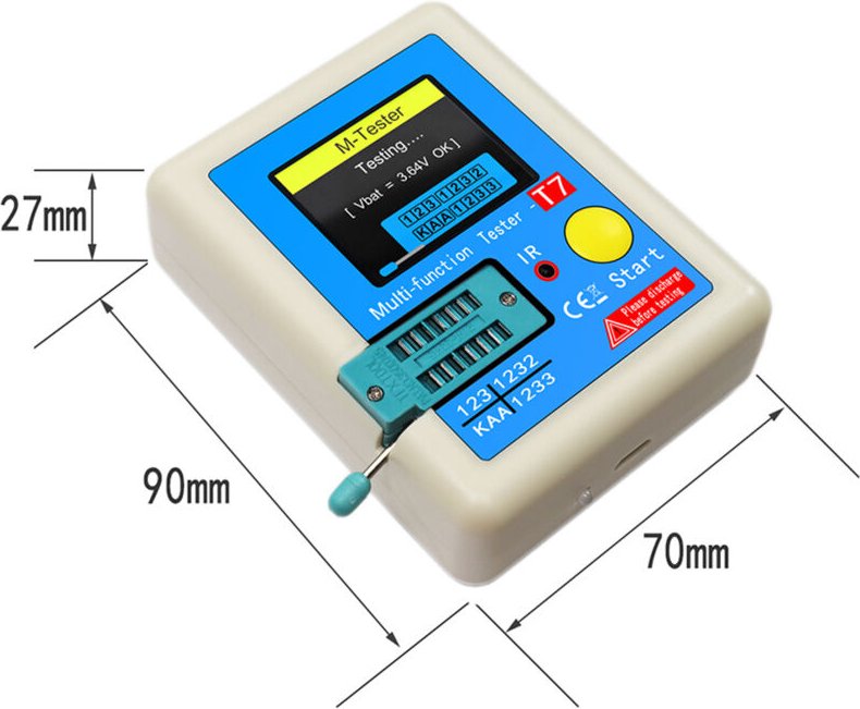 Decdeal Transistormesser LCR-T7 Multifunktions-Kapazitätswiderstandstester Vollfarbanzeige für Dioden-Triodenkondensator...